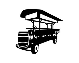 Ride the Roc Pedal Tours with Barrel Sign Symbol Icon Logo Vector