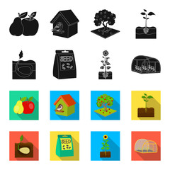 Company, ecology, and other web icon in black,flet style. Husks, fines, garden icons in set collection. © pandavector