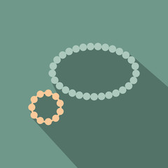 Pearl necklace icon in cartoon style isolated on background. Jewelry and accessories symbol stock vector illustration.