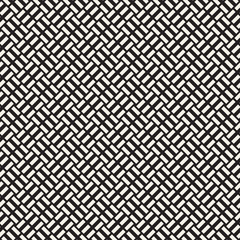 Trendy twill weave Lattice. Abstract Geometric Background Design. Vector Seamless Black and White Pattern.