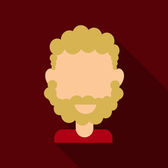 Bearded men face, hipster character. Fashion silhouette, avatar, emblem, icon, label. Vector illustration.