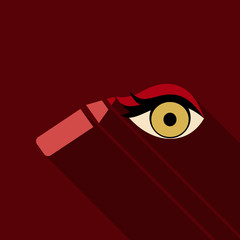 Type of eye makeup. Cat Eyeliner Tutorial. Stylish make up. Vogue beauty article, magazine, book.