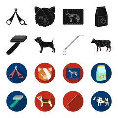 Dog, cow, cattle, pet .Vet Clinic set collection icons in black,flet style vector symbol stock illustration web. © pandavector
