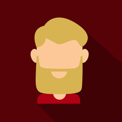 Bearded men face, hipster character. Fashion silhouette, avatar, emblem, icon, label. Vector illustration.