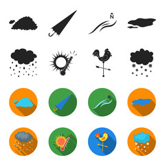 Rain, snow, heat, weathervane. The weather set collection icons in black,flet style vector symbol stock illustration web. © pandavector