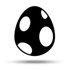 Fototapeta premium Easter egg in black and white. Silhouette on an isolated background
