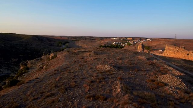 Ciudad romana de Valeria,yacimiento romano  en la Hoz del r&iacute;o Gritos en la localidad de Valeria, municipio de Las Valeras, provincia de Cuenca, Castilla La Mancha (Espa&ntilde;a)