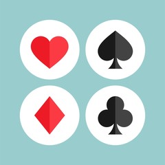 Playing cards flat vector icon