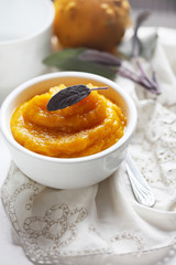 Pumpkin puree in a bowl
