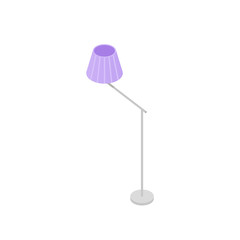 Low poly isometric floor lamp. Realistic icon. Isolated illustration of living room or bed room decoration