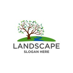 agriculture logo, landscape logo icon