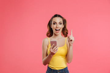 Portrait of a happy young girl dressed in summer clothes