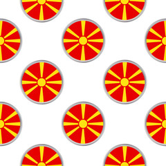 Seamless pattern from the circles with flag of Republic of Macedonia.