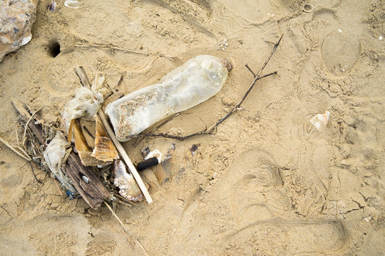 dirty beach garbage trash landscape sand problem travel