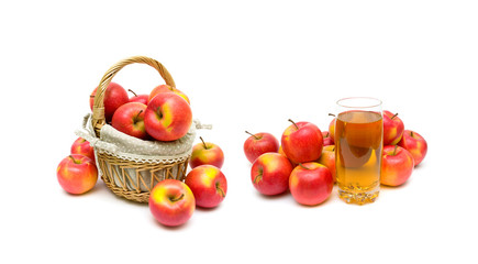 ripe red apples on a white background