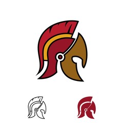 Spartan Helmet silhouette, Greek warrior