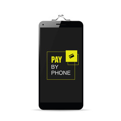 smartphone black with pay by phone message and sign