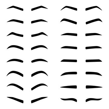Set of designes of eyebrows, vector illustration