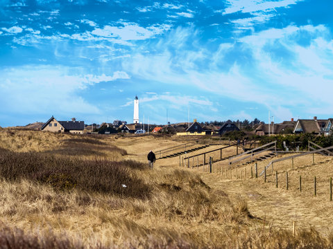 Homes in Blaavand at the Danish North sea coast