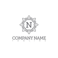 N MODERN LETTER LOGO TEMPLATE