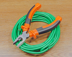 Tools for electrician and cables