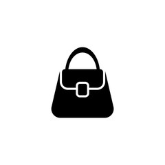 Woman Bag. Flat Vector Icon. Simple black symbol on white background