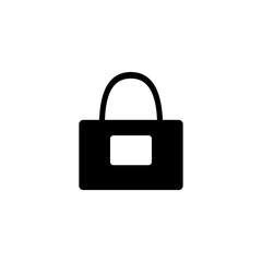 Fashion Bag. Flat Vector Icon. Simple black symbol on white background