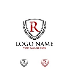 Law Firm,Law Office, latter R,  Lawyer services, Vector logo template