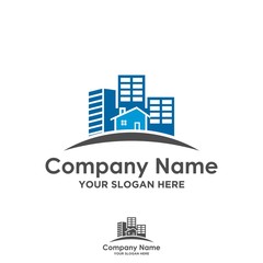 Obraz premium Real Estate and construction vector logo design template. Buildings abstract concept icon.