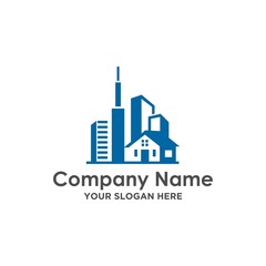 Fototapeta premium Real Estate and construction vector logo design template. Buildings abstract concept icon.