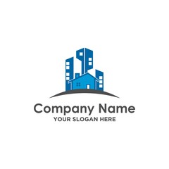 Real Estate and construction vector logo design template. Buildings abstract concept icon.
