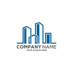 Fototapeta premium Real Estate and construction vector logo design template. Buildings abstract concept icon.