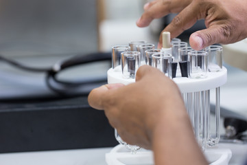 Equipment for analyze chemical in laboratory.