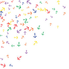 Pretty summer background with anchors. Anchor In Cartoon Free Style. Pattern Art Illustration Vector