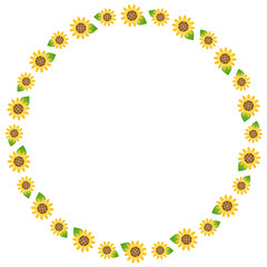 ひまわりのフレーム　丸