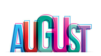August sign. Vector illustration.
