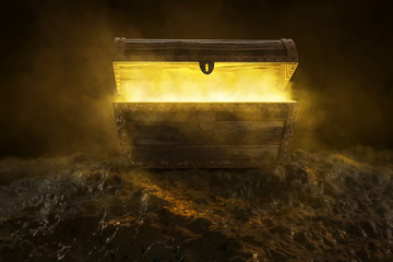 Mysteriöse Kiste mit gelbem Rauch
