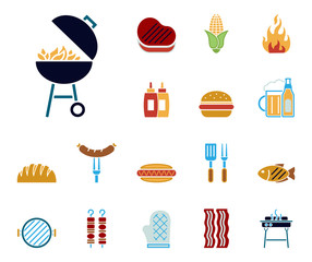 Grillen - Iconset (in Farbe)