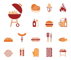 Grillen - Iconset (in Orange)