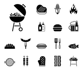Grillen - Iconset (in Schwarz)