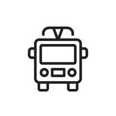 moving metrobus, tram outlined vector icon. Modern simple isolated sign. Pixel perfect vector  illustration for logo, website, mobile app and other designs
