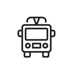 moving metrobus, tram outlined vector icon. Modern simple isolated sign. Pixel perfect vector  illustration for logo, website, mobile app and other designs