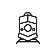 moving train outlined vector icon. Modern simple isolated sign. Pixel perfect vector  illustration for logo, website, mobile app and other designs