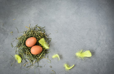 Easter plate with eggs, background © dominikab