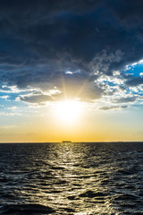 Bright sunset at the sea in patong beatch in istanbul