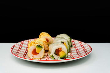 Japanese food Sushi Roll Maki of Salmon and avocado