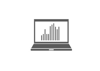 business graph on laptop 