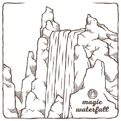 the waterfall Outline