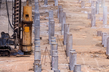construction concrete piles.