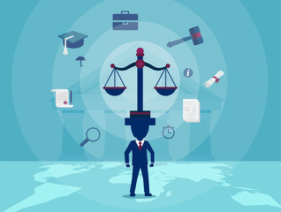 Character of lawyer keeping balance of justice